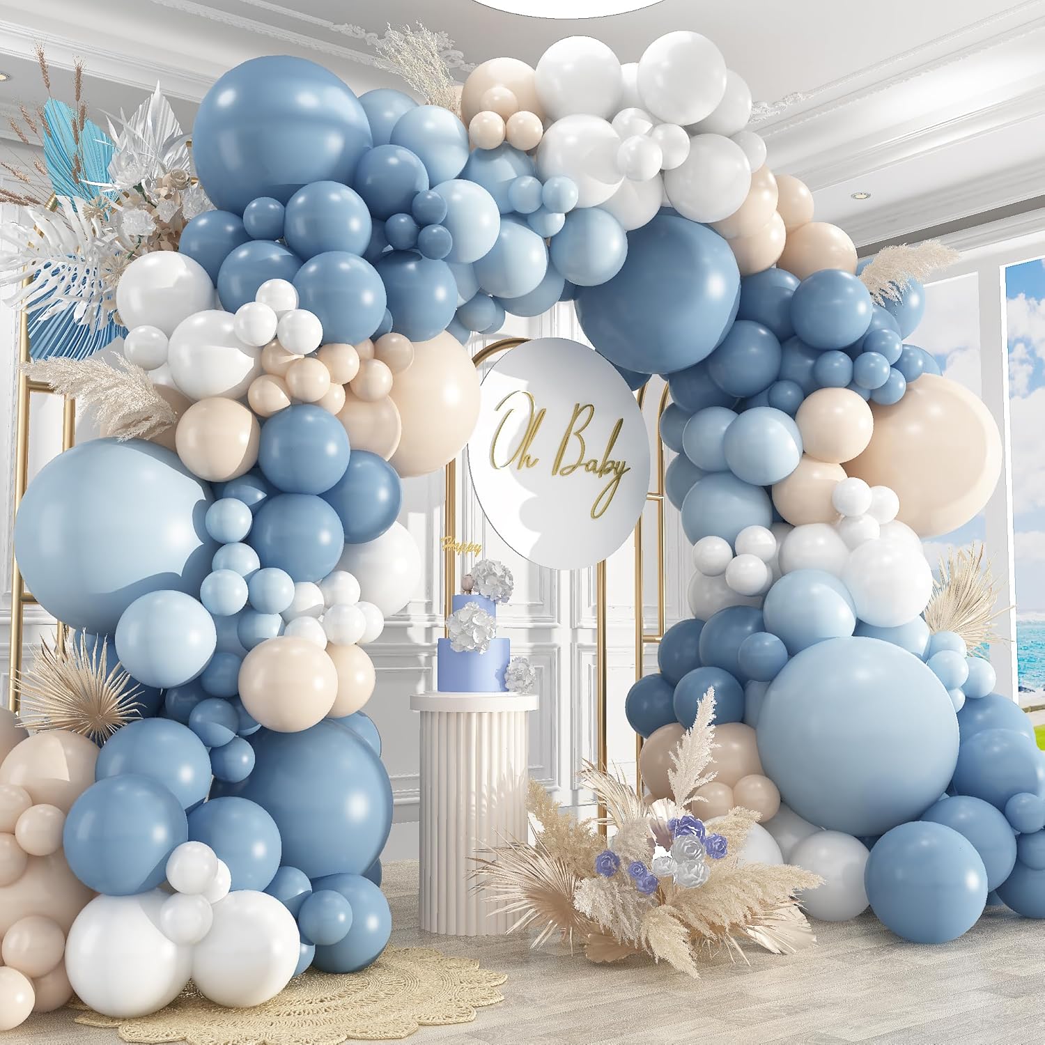 Wedding Supply Kit - Toz Mavisi Kum Beyazı Lateks Balon