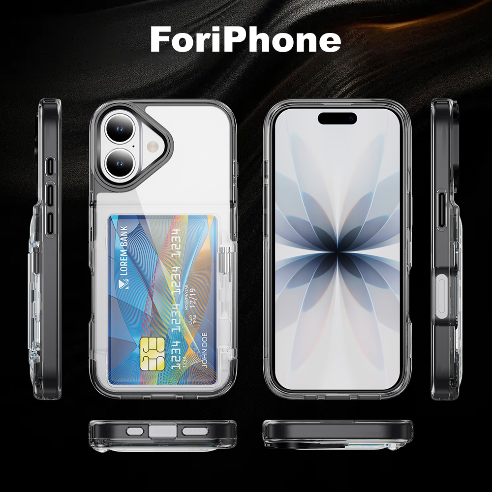 Place Card Holder - Şeffaf Kart Yuvalı Katlanabilir Standlı Telefon