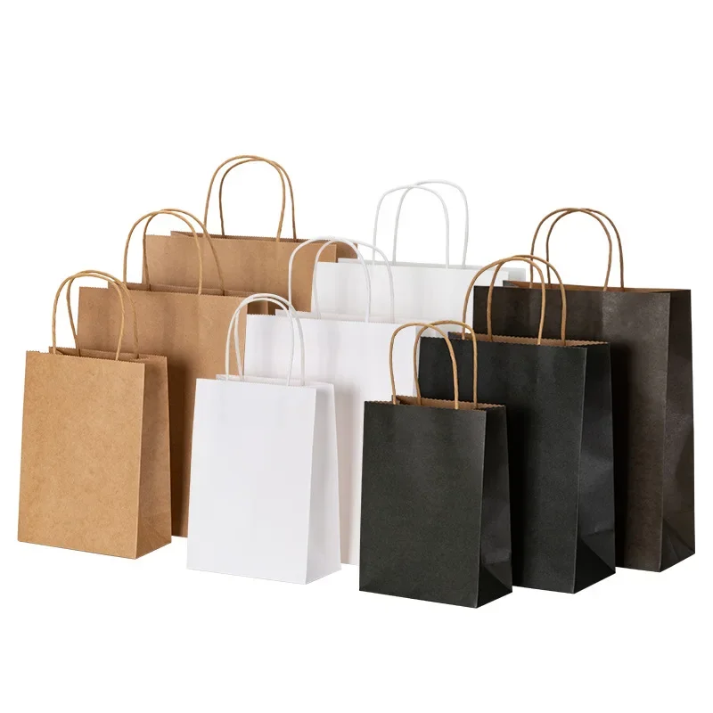 Wedding Party Supply Store - 10/20/30/40/50 adet/lot Saplı Kraft Kağıt Çanta,